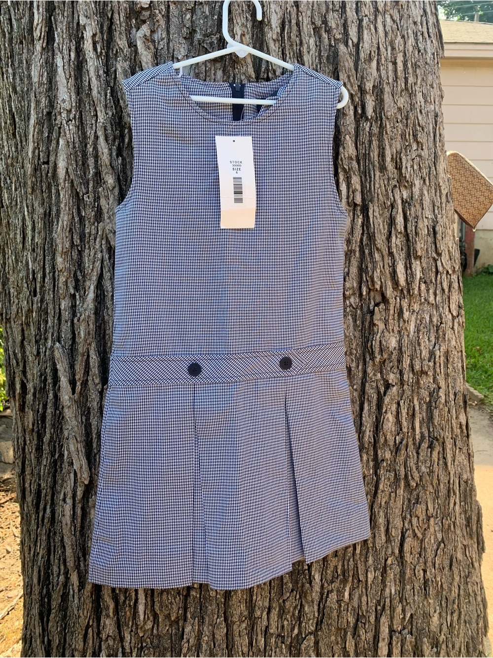 Parker Navy Gingham Sleeveless Pleated School Dress, bundle of 3 uniforms